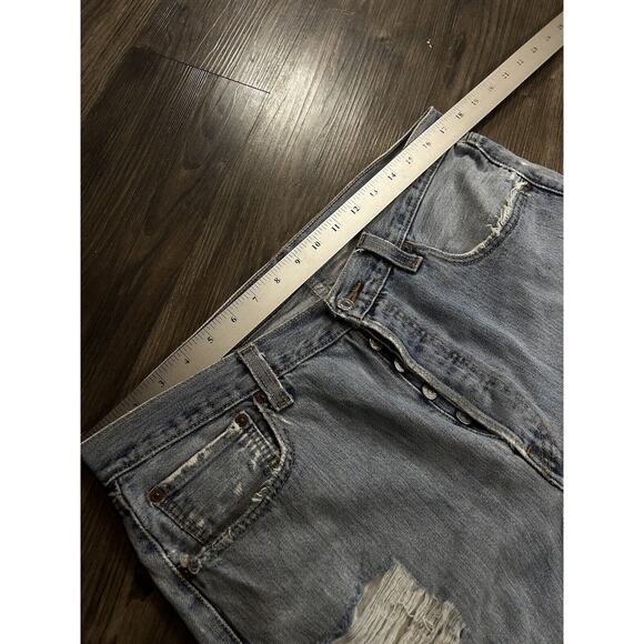 Levis 501 Jeans Men 34x30 Blue Denim Classic Original Fit Straight Button Fly - Picture 6 of 9